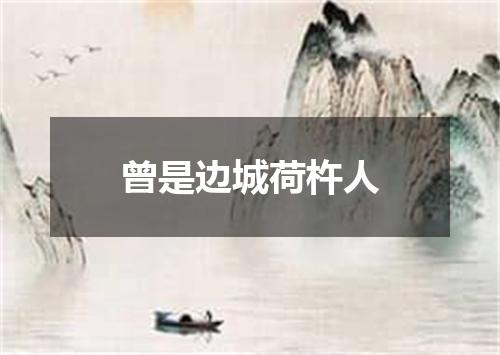 曾是边城荷杵人