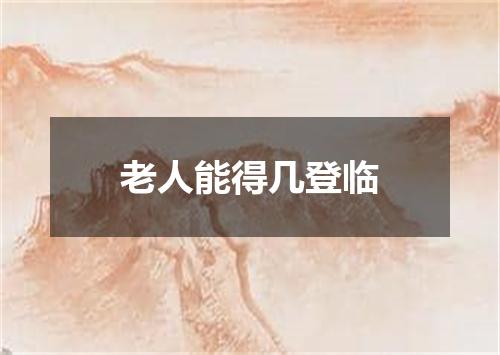 老人能得几登临
