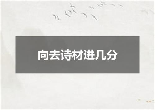 向去诗材进几分