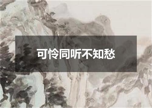 可怜同听不知愁