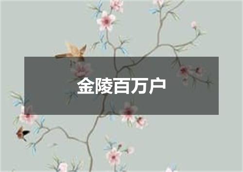 金陵百万户