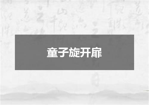 童子旋开扉