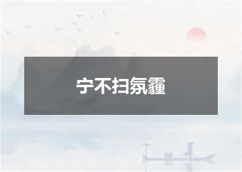 宁不扫氛霾