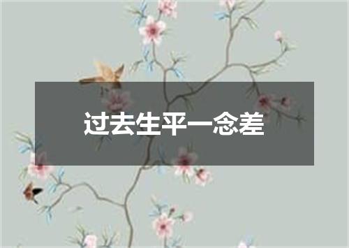 过去生平一念差
