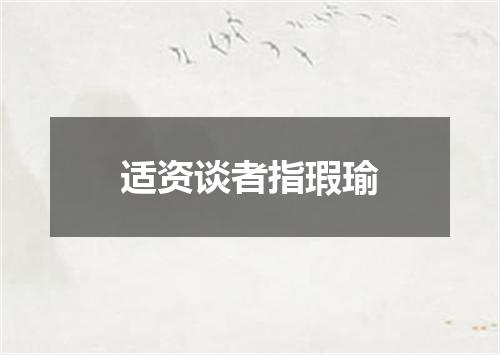 适资谈者指瑕瑜