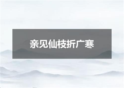 亲见仙枝折广寒