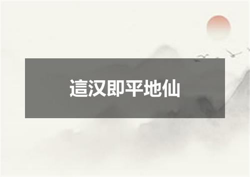 這汉即平地仙