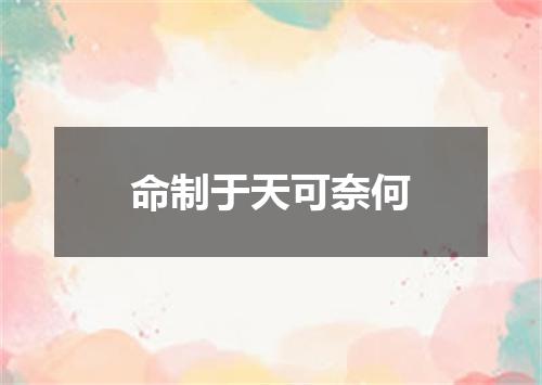 命制于天可奈何