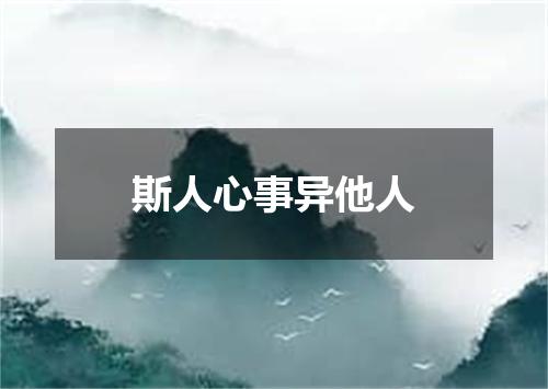 斯人心事异他人