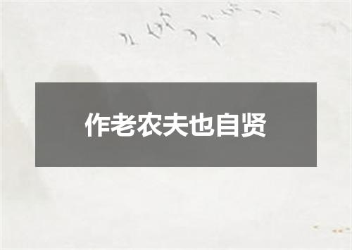 作老农夫也自贤