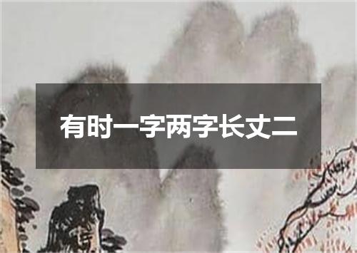 有时一字两字长丈二