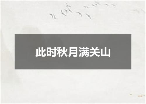 此时秋月满关山
