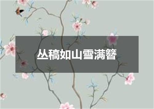丛稿如山雪满簪