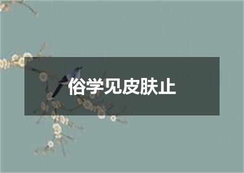 俗学见皮肤止