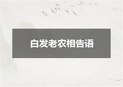 白发老农相告语
