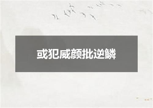 或犯威颜批逆鳞