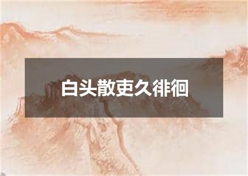 白头散吏久徘徊