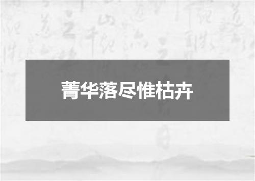 菁华落尽惟枯卉