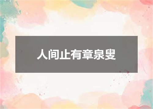 人间止有章泉叟