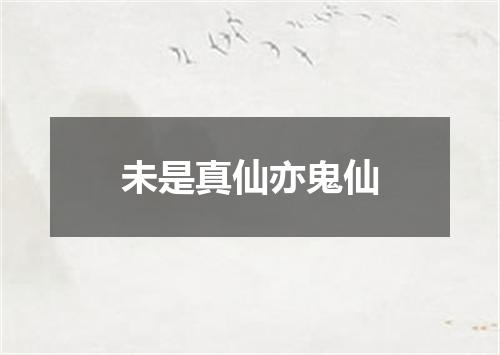 未是真仙亦鬼仙