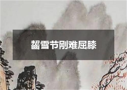 齧雪节刚难屈膝