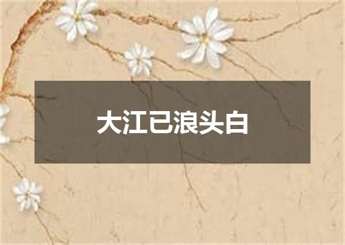 大江已浪头白