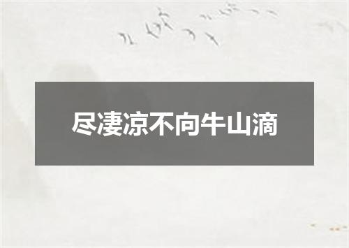 尽凄凉不向牛山滴