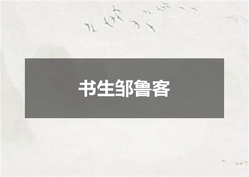 书生邹鲁客