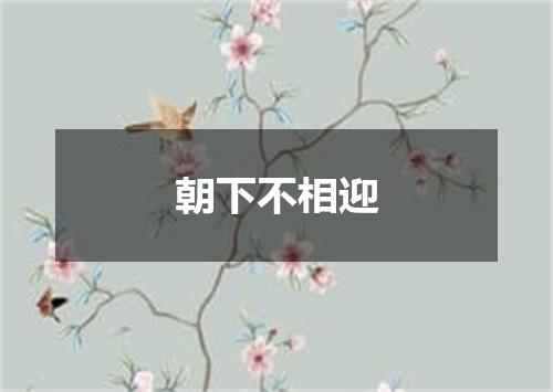 朝下不相迎