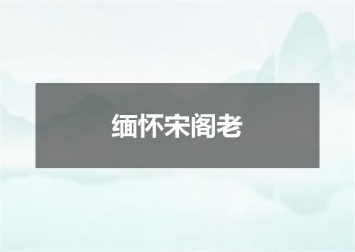 缅怀宋阁老