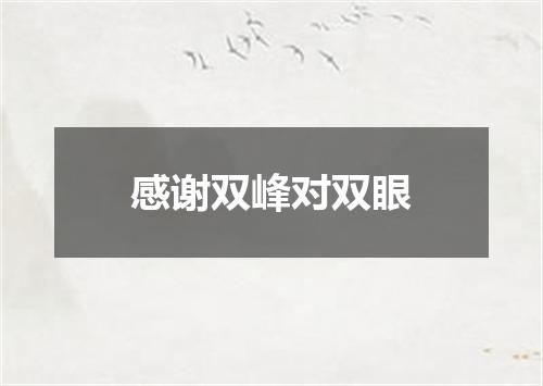 感谢双峰对双眼