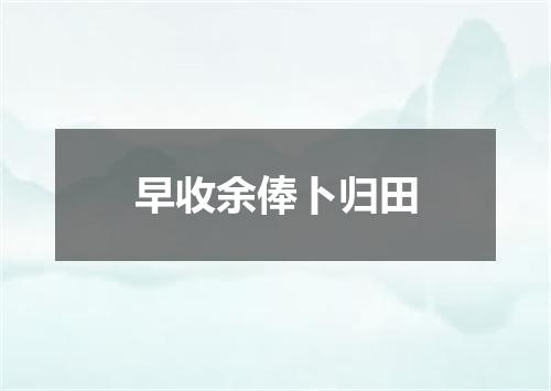 早收余俸卜归田