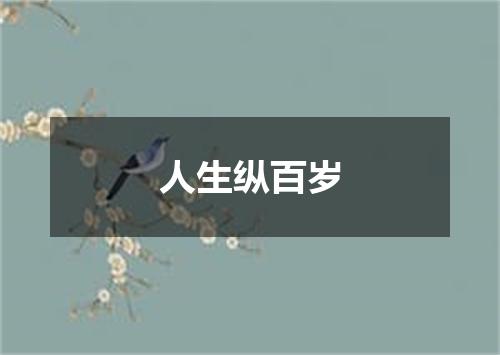 人生纵百岁