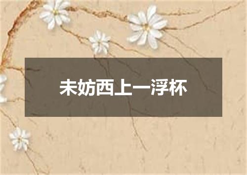 未妨西上一浮杯