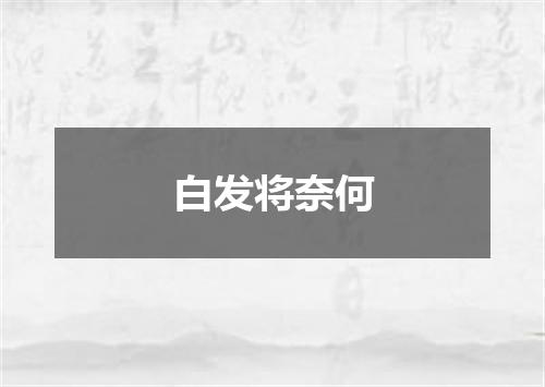 白发将奈何