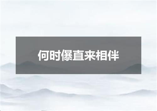 何时儤直来相伴