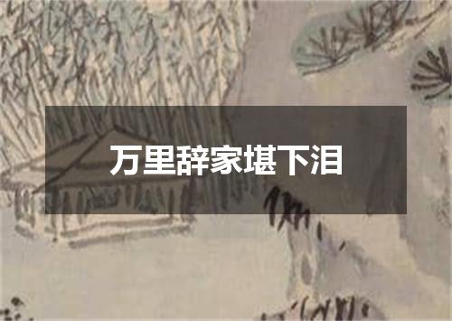 万里辞家堪下泪