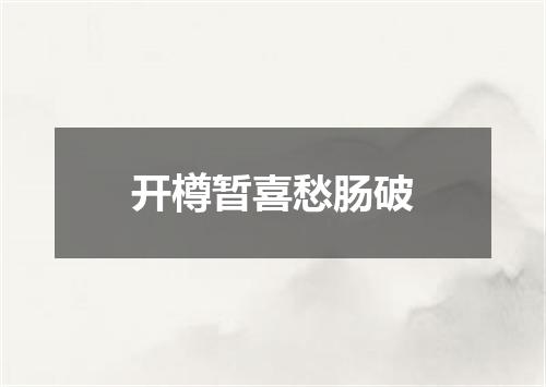 开樽暂喜愁肠破