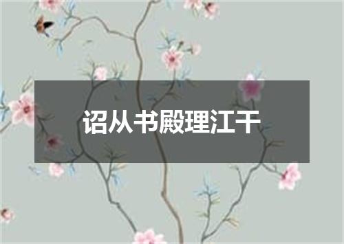 诏从书殿理江干