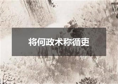 将何政术称循吏