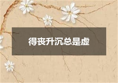 得丧升沉总是虚
