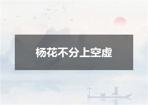 杨花不分上空虚