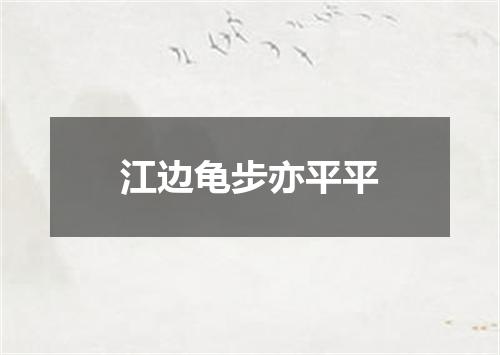 江边龟步亦平平
