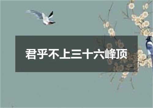 君乎不上三十六峰顶