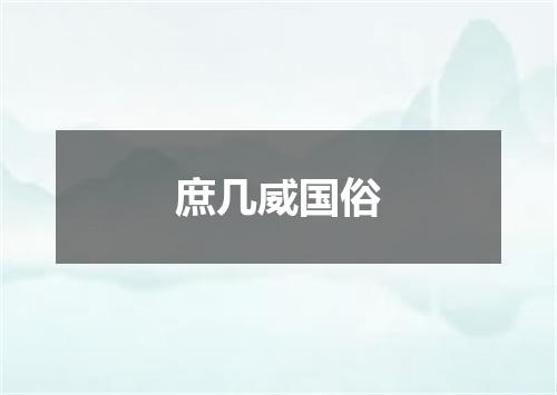 庶几威国俗