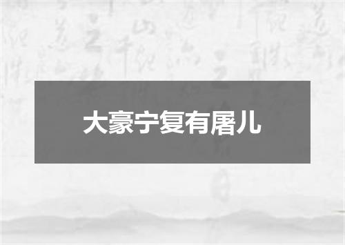 大豪宁复有屠儿
