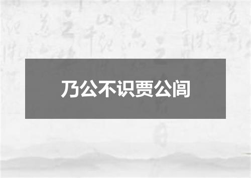 乃公不识贾公闾