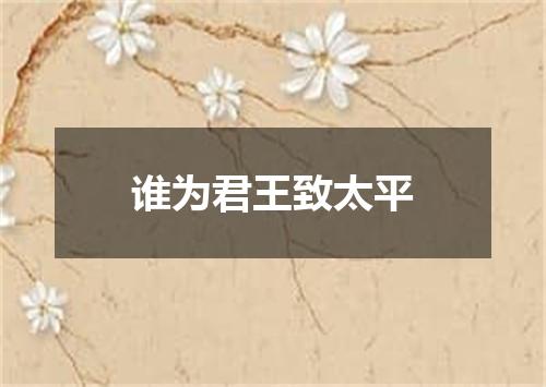 谁为君王致太平