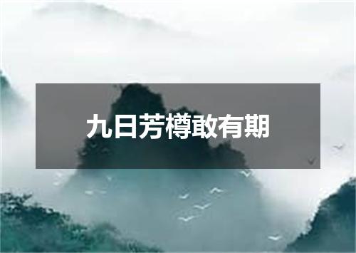 九日芳樽敢有期