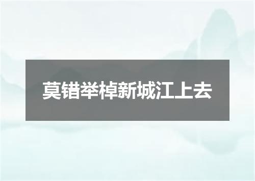 莫错举棹新城江上去
